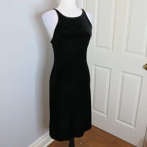 Vintage velvet-like black cocktail party dress